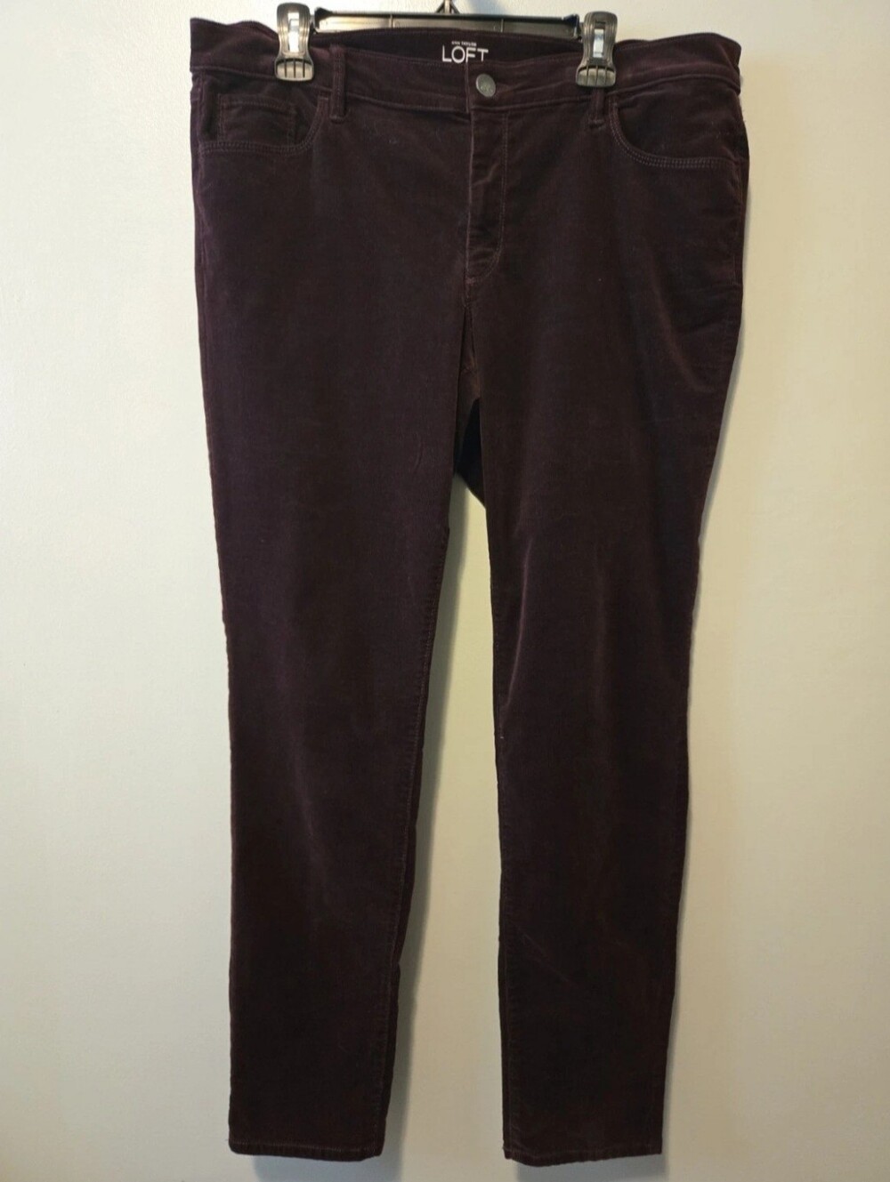 Ann Taylor Loft Modern Skinny Cordoroy Plum/Dark Purple Pants Sz. 16